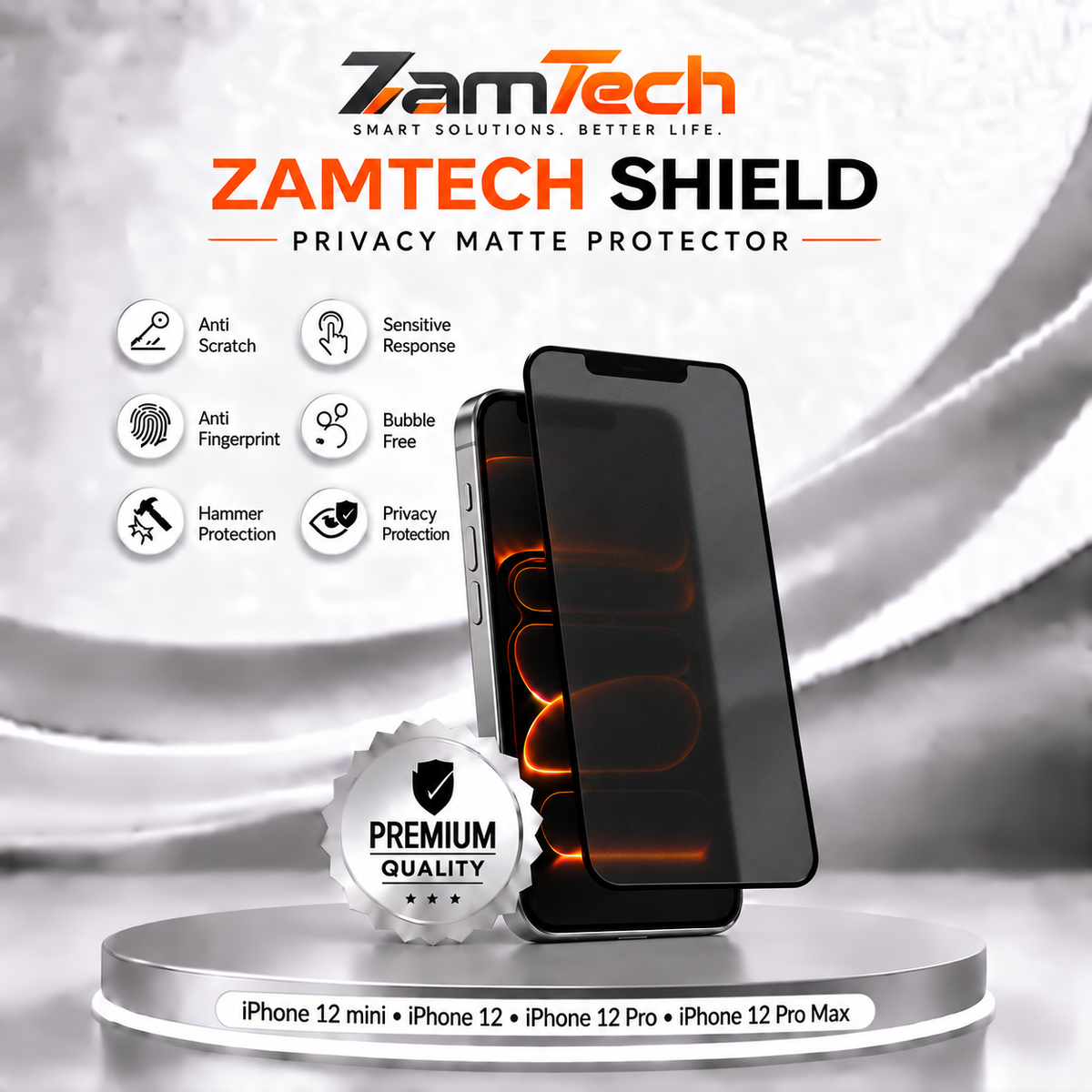 IPhone 12 Matte Privacy Screen Protector