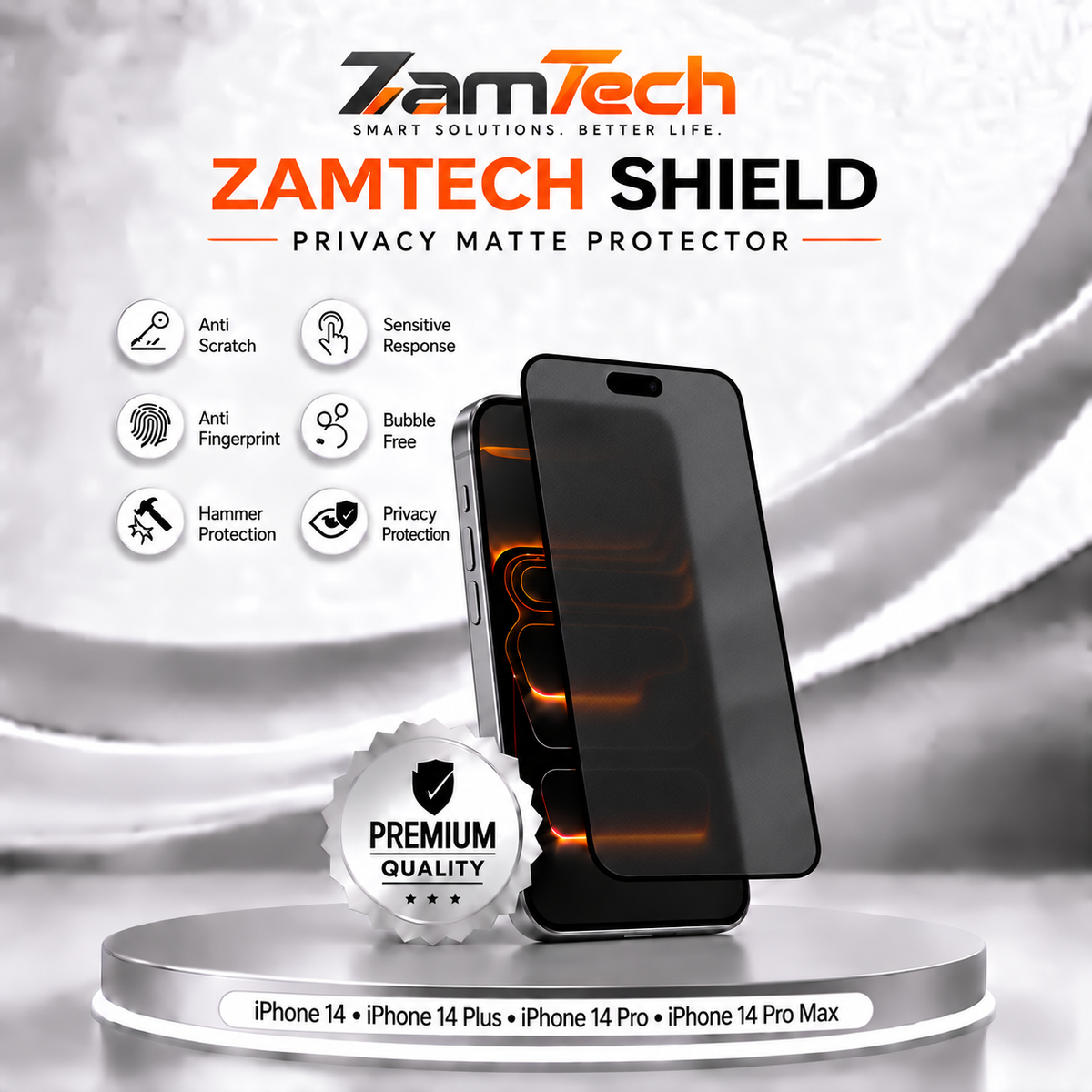 IPhone 14 Matte Privacy Screen Protector