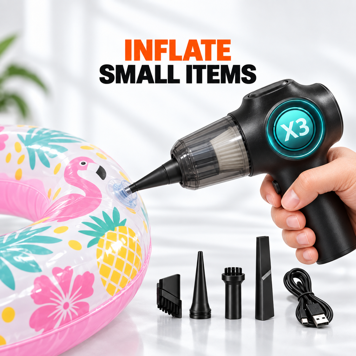 ZamTech Portable 3-in-1 Car Vacuum Cleaner