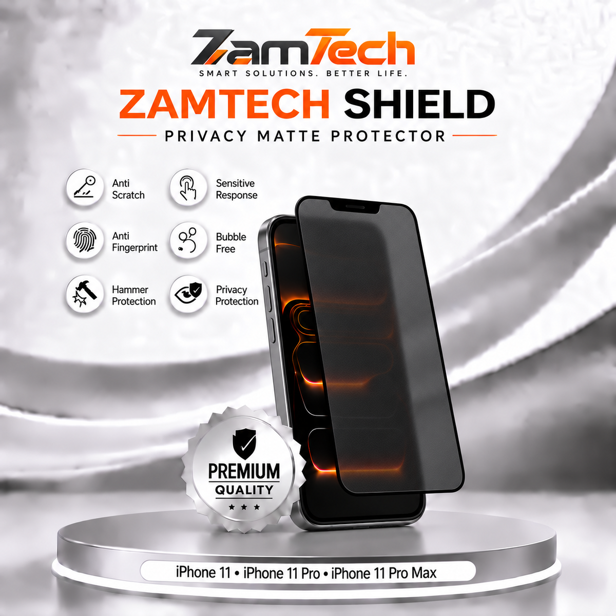 IPhone 11 Matte Privacy Screen Protector