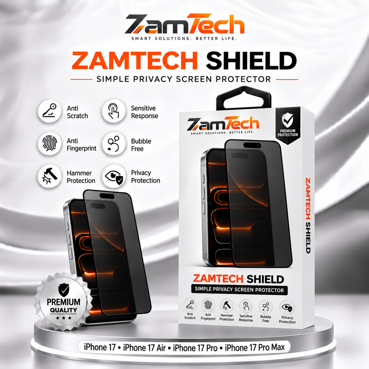 IPhone 17 Simple Privacy Screen Protector
