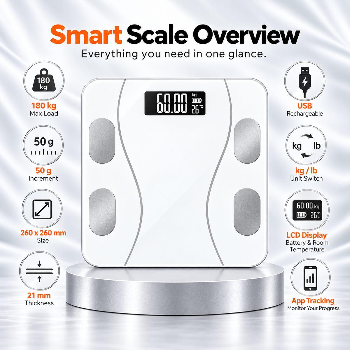 ZamTech Smart Digital Body Weight Scale