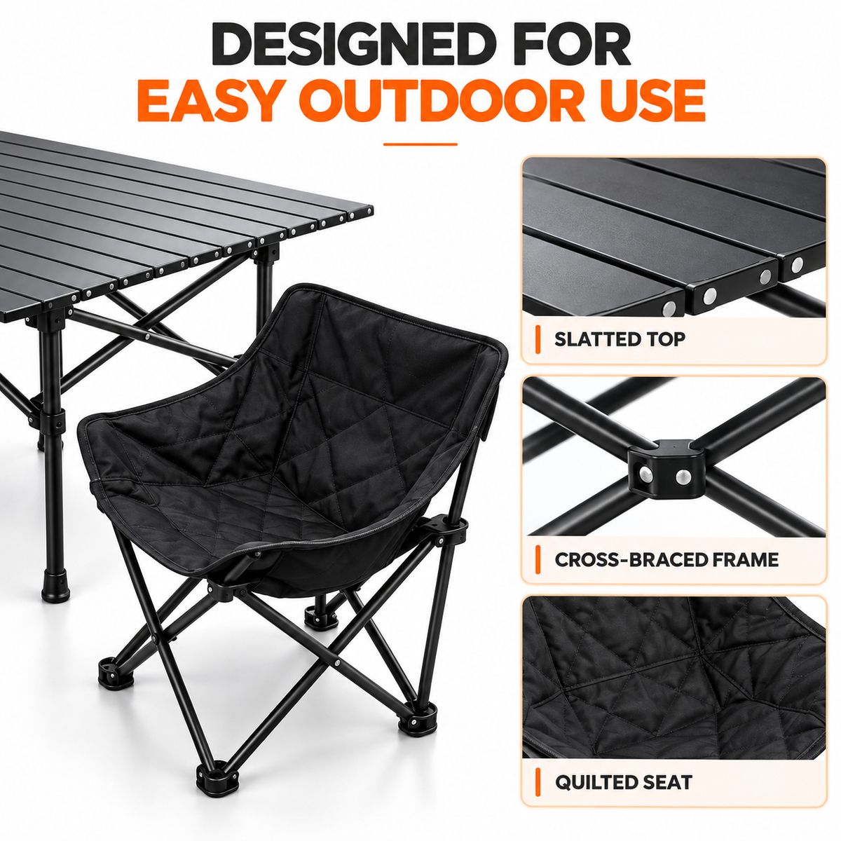 ZamTech Outdoor Folding Table & Chair Set