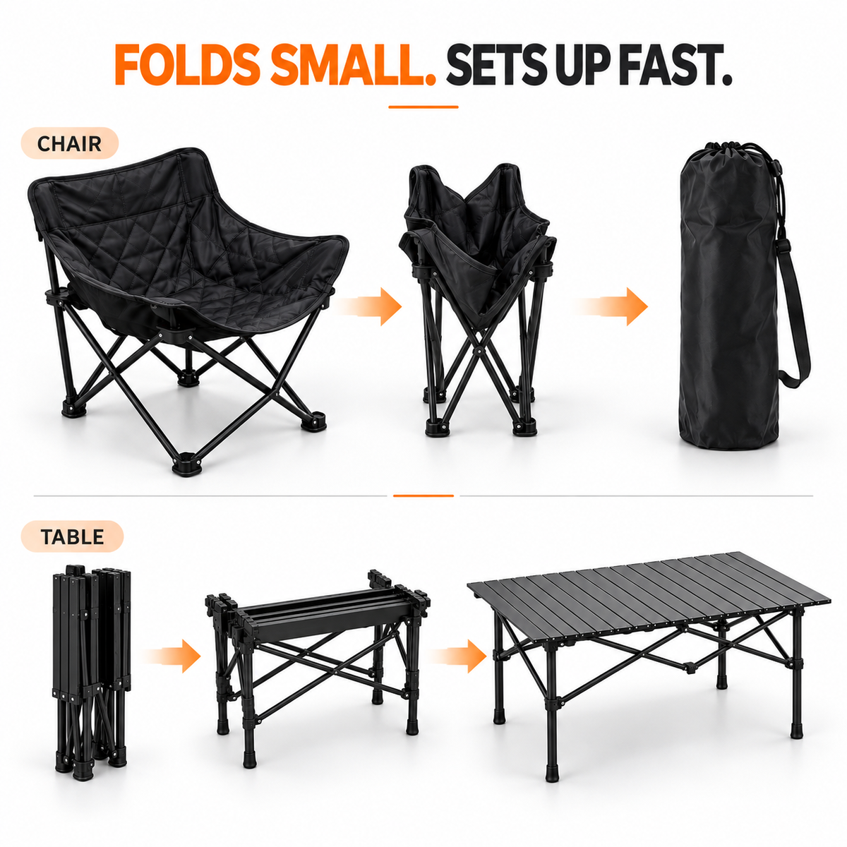 ZamTech Outdoor Folding Table & Chair Set