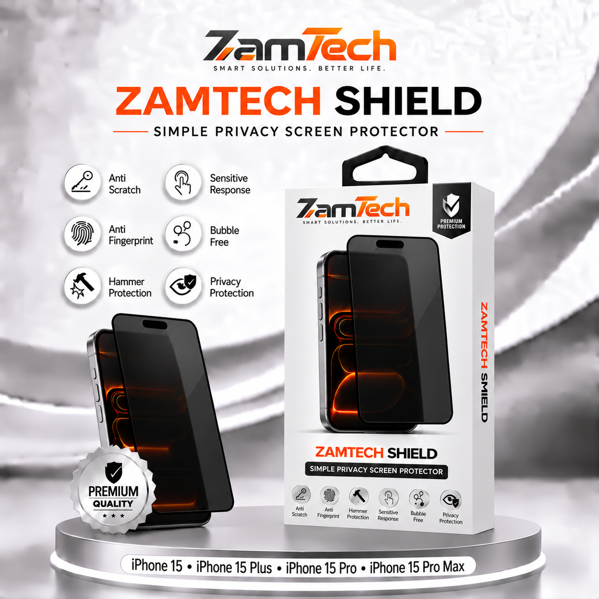 IPhone 15 Simple Privacy Screen Protector