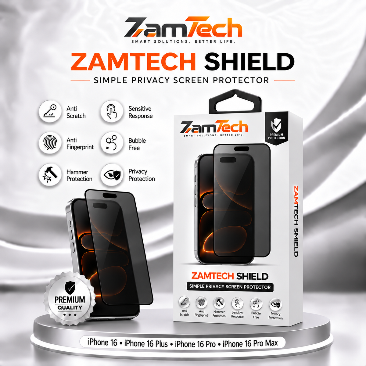 IPhone 16 Simple Privacy Screen Protector