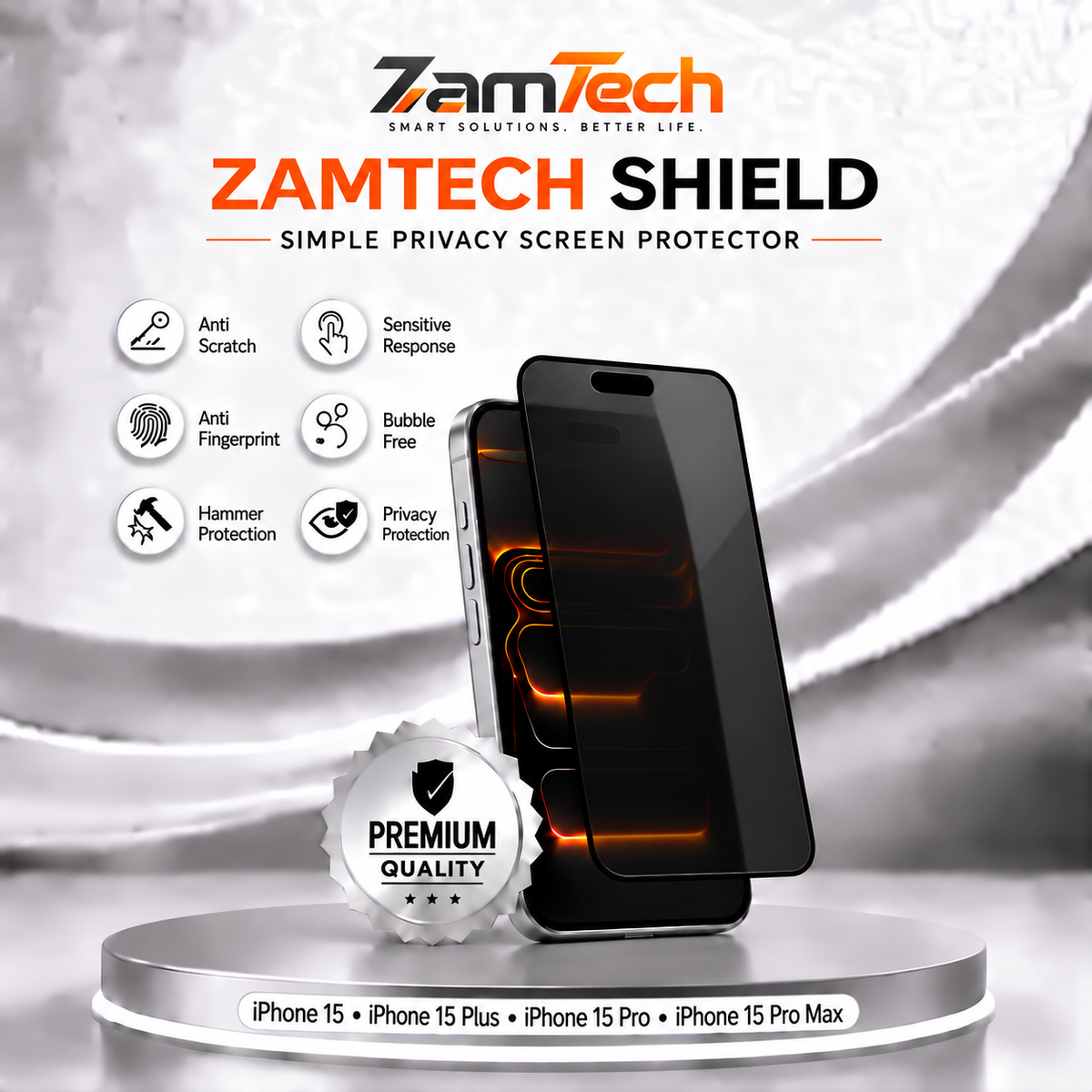 IPhone 15 Simple Privacy Screen Protector