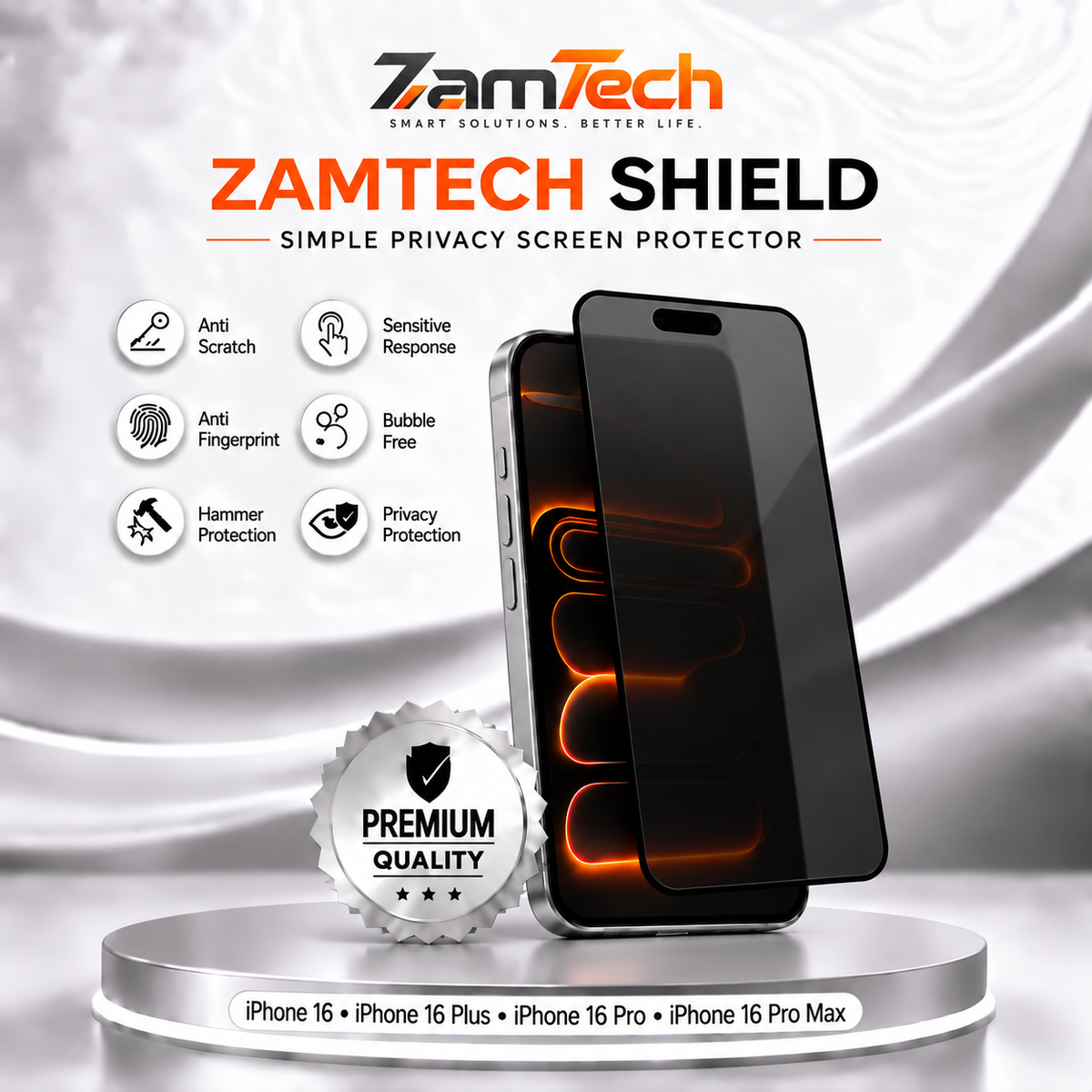 IPhone 16 Simple Privacy Screen Protector
